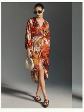 Anthropologie Floral Printed Midi Dress